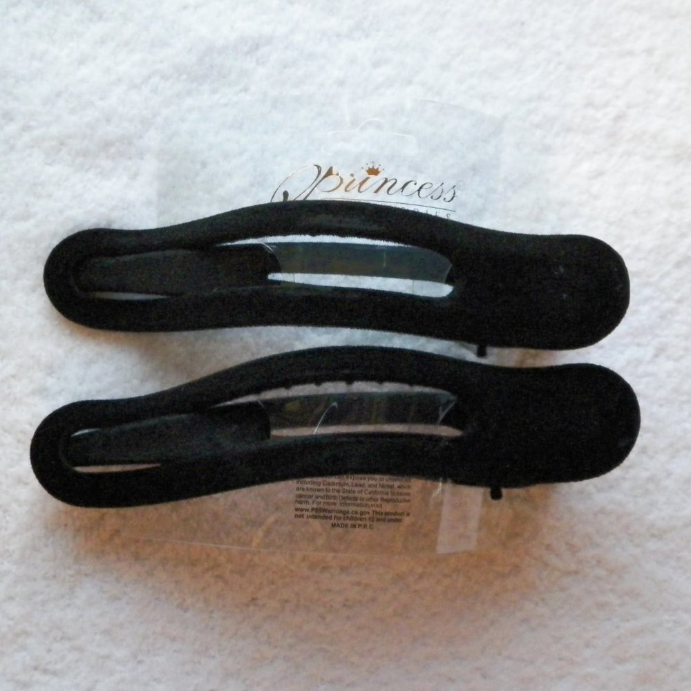 2PC Black Velvet Salon Hair Claw Clip Princess Accessories